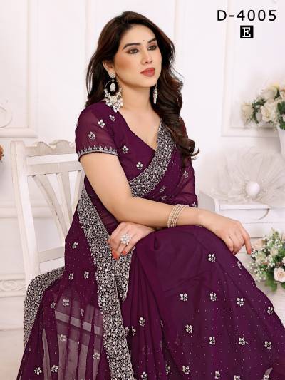 DN 4005A TO 4005E BY JAY SHREE DESIGNER GEORGETTE SAREE WHOLESALER IN INDIA